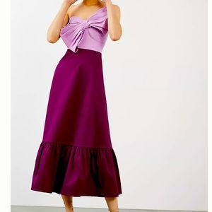 Anthropologie Colorblocked Bow-Tie Maxi Dress